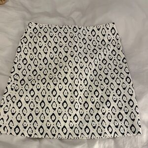 Ann Taylor Factory Monochrome Patterned Mini Skirt